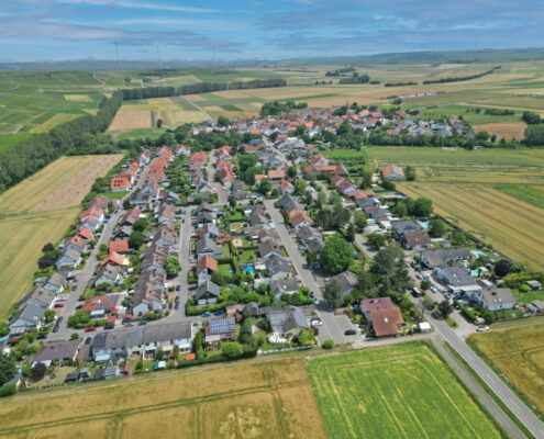 Luftbild Gumbsheim von Wöllstein aus